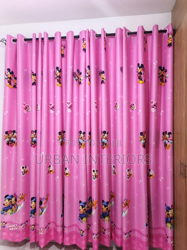 Cartoon Themed Pink Curtains Cartoon Themed Pink Curtains - thumbnail 2