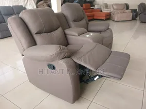 Brown Soft Fabric 2-Seater Recliner Sofa