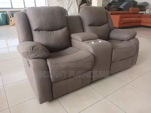 Brown Soft Fabric 2-Seater Recliner Sofa