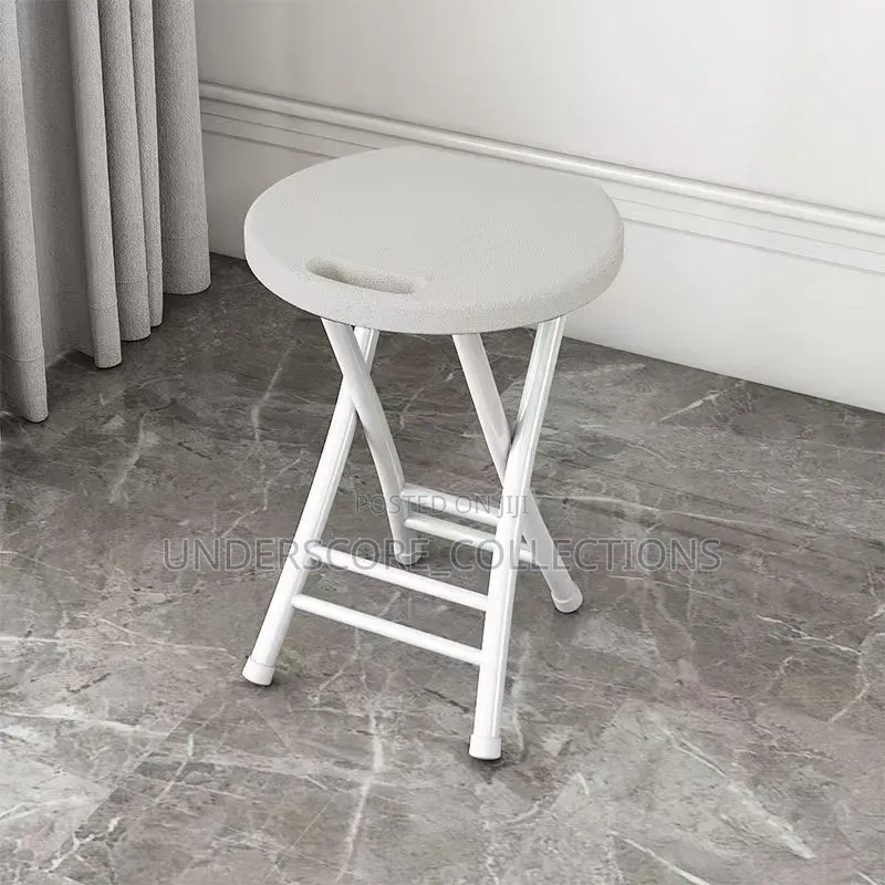Portable Plastic Folding Stool With a Built-in Carrying Handle