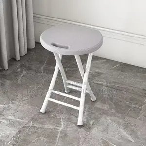 Portable Plastic Folding Stool With a Built-in Carrying Handle