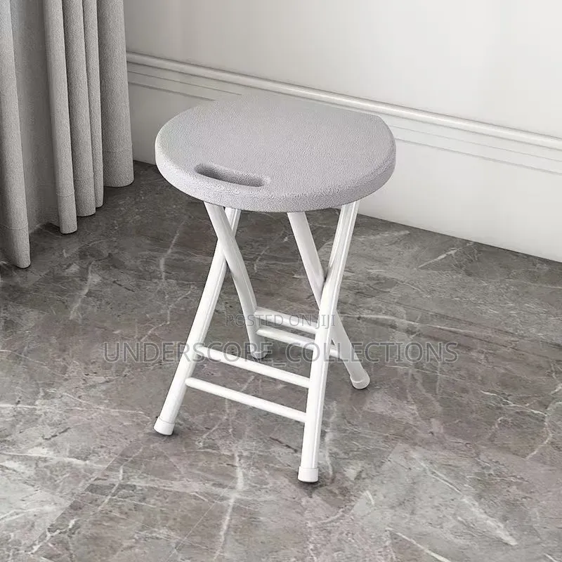 Portable Plastic Folding Stool With a Built-in Carrying Handle