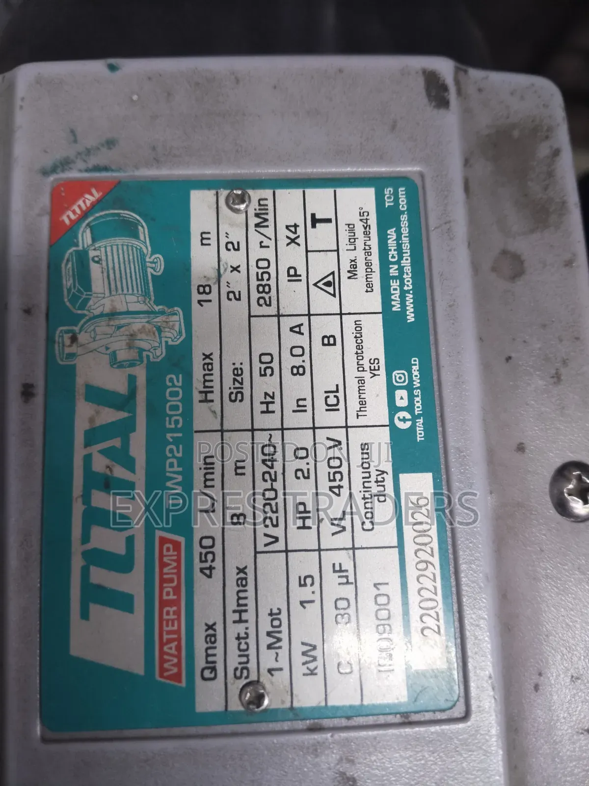 Total 2 HP Booster Pump