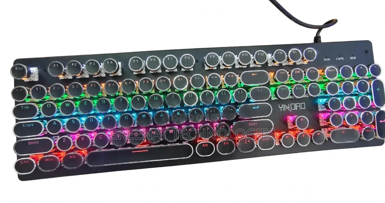 YINDIAO ZK-4 Retro Typewriter Mechanical Gaming Keyboard Luminous RGB