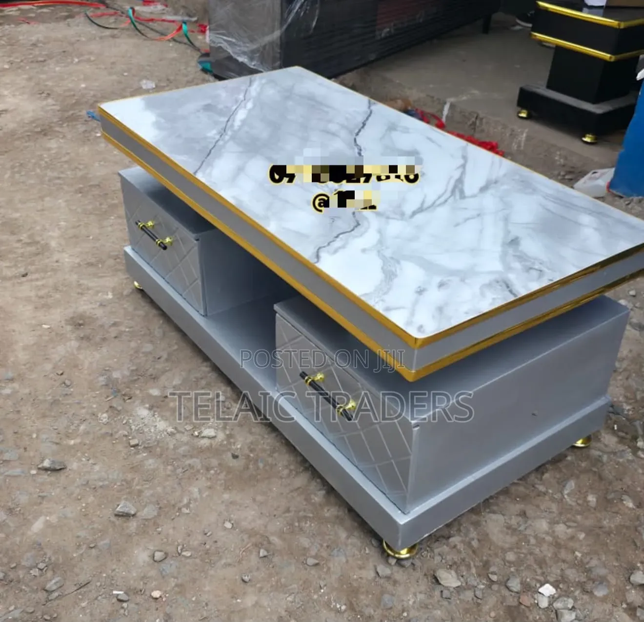 Coffee Table With Marble Topping