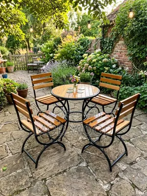 The Iron Timber Orchard 4 Seater Outdoor Bistro Set