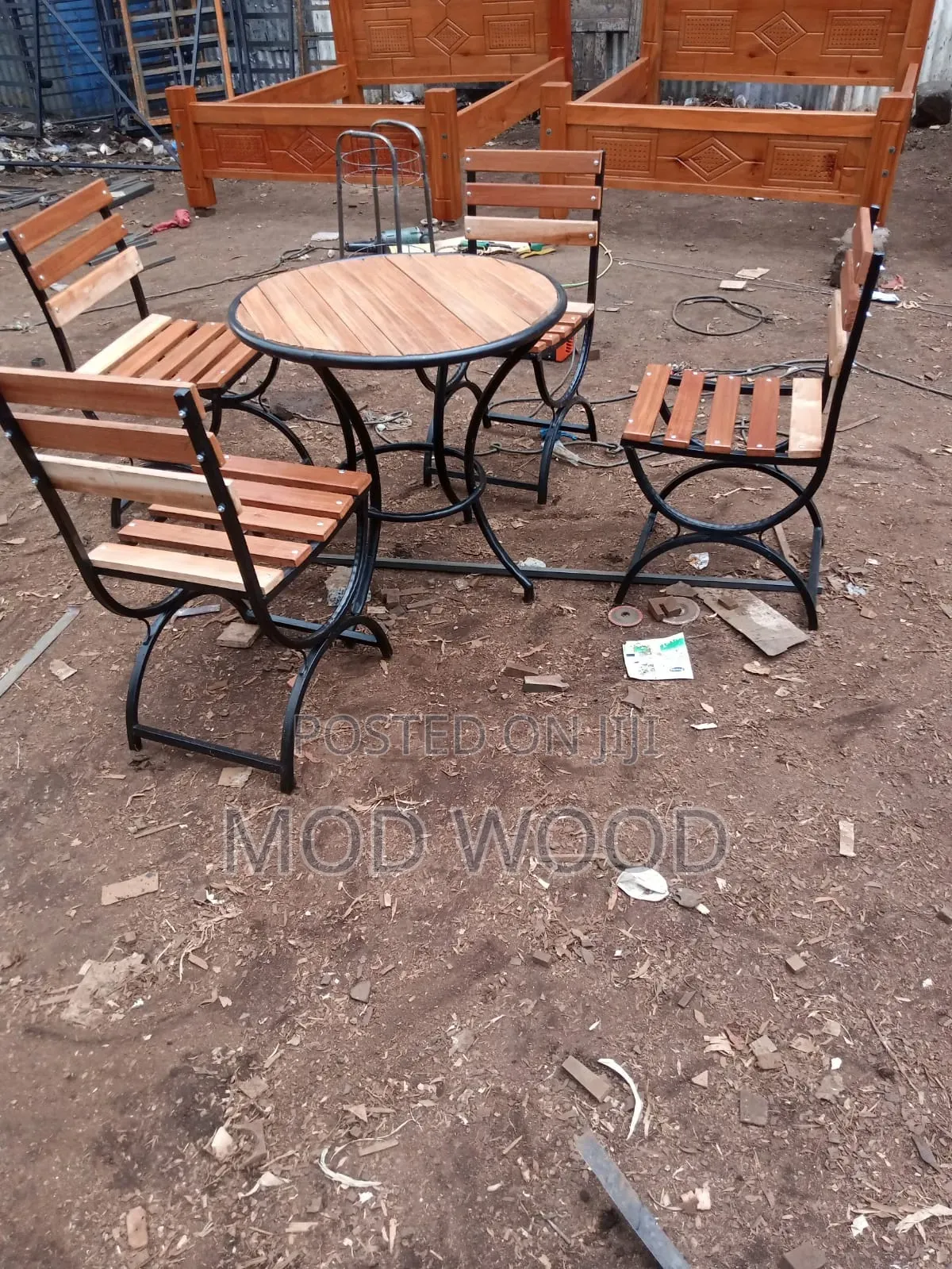 The Iron Timber Orchard 4 Seater Outdoor Bistro Set