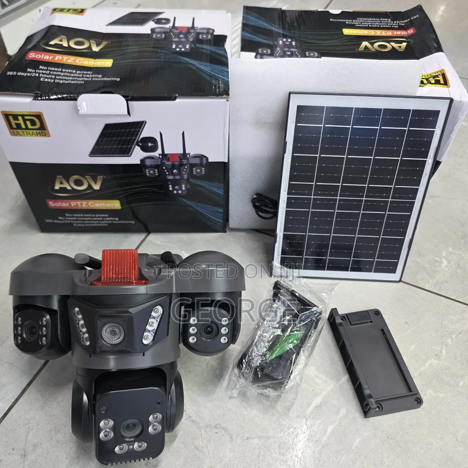 V380 Aov Solar Powered 4g Sim CCTV Surveillance Camera