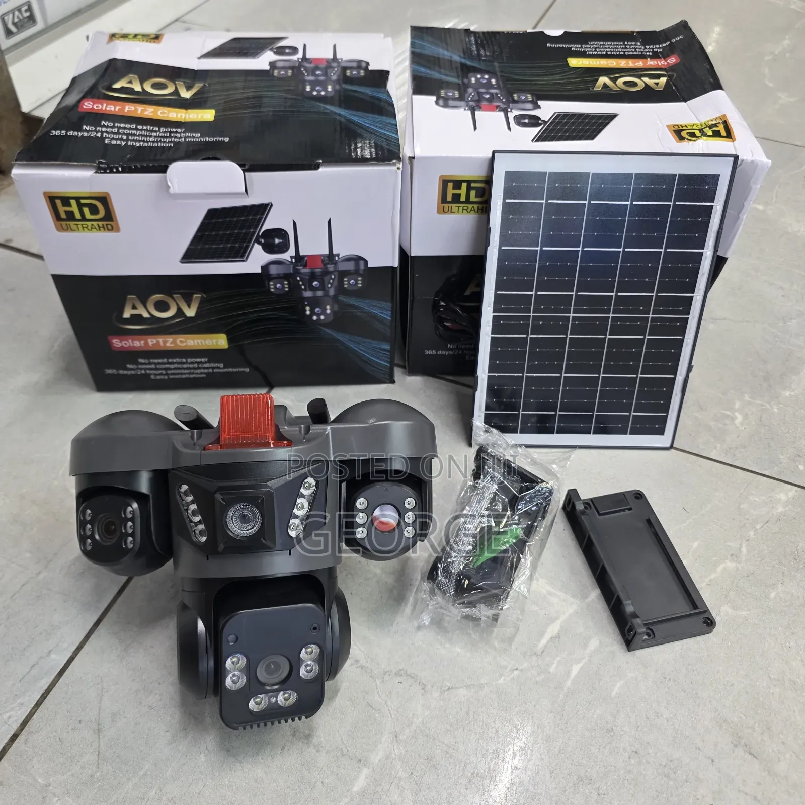 V380 AOV Solar 4G CCTV Camera 24/7 Recording