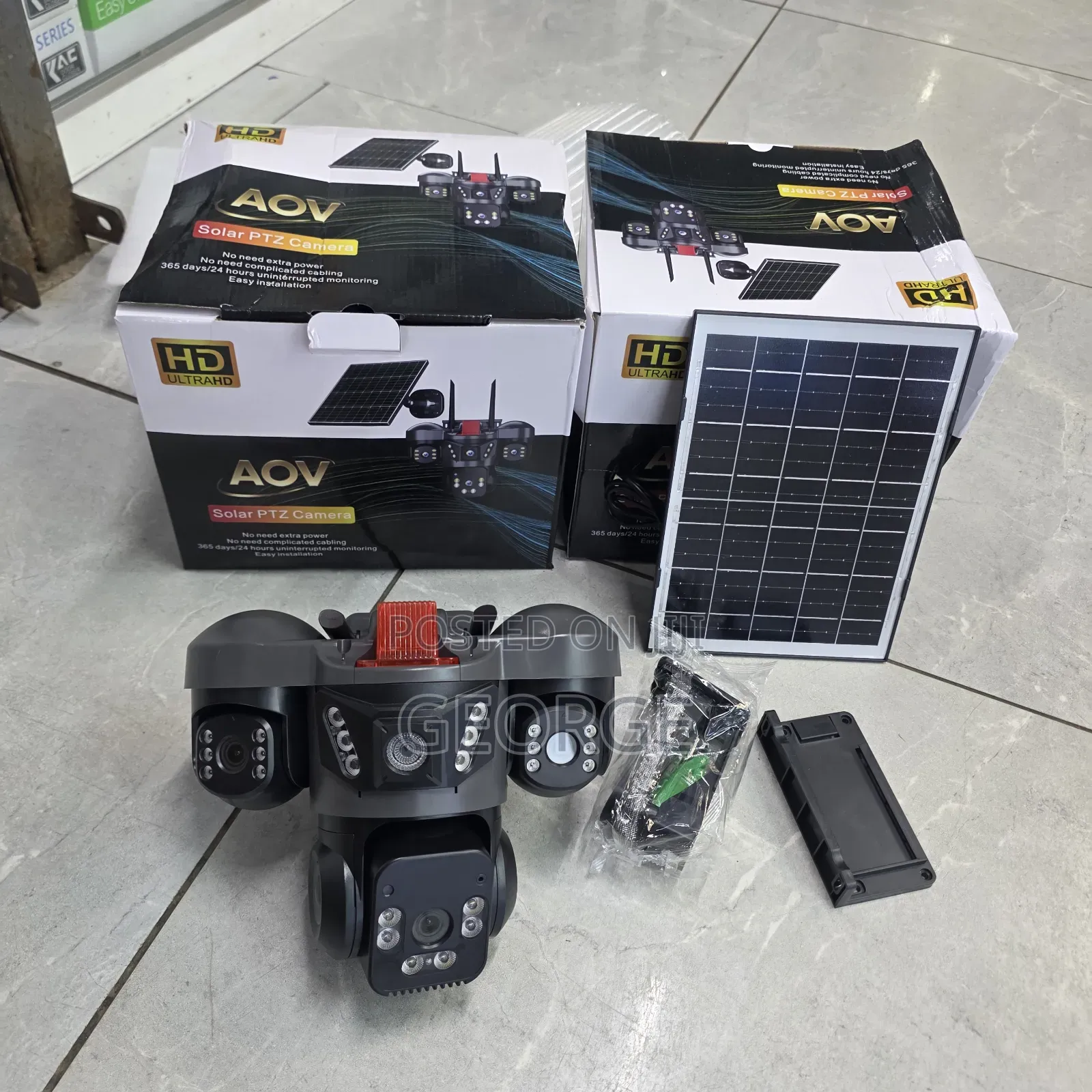 V380 4G AOV Solar CCTV Camera With Two Way Audio