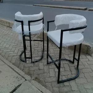 Modern High Counter Chairs, Black and White 