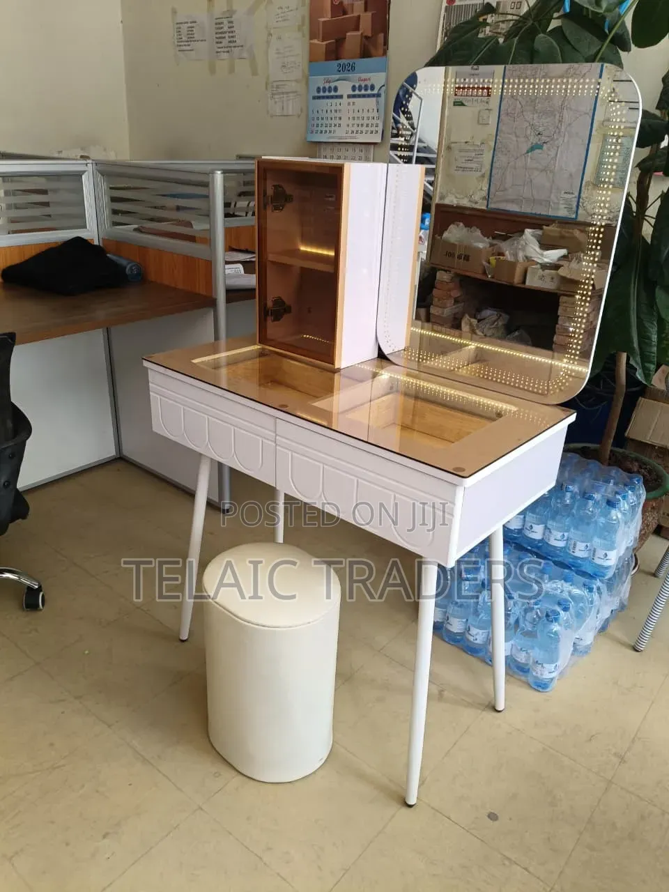 Glass Dressing Table With a Glass Cover