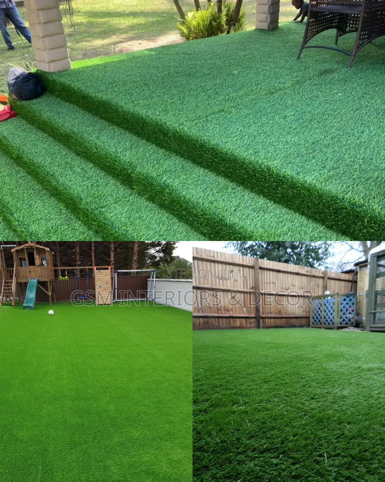 Dark Green Artificial Grass Carpets for Delivery and Fixing Ke