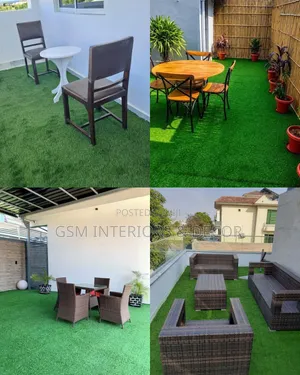 Artificial Green Grass Carpets With Moderate Density Piles