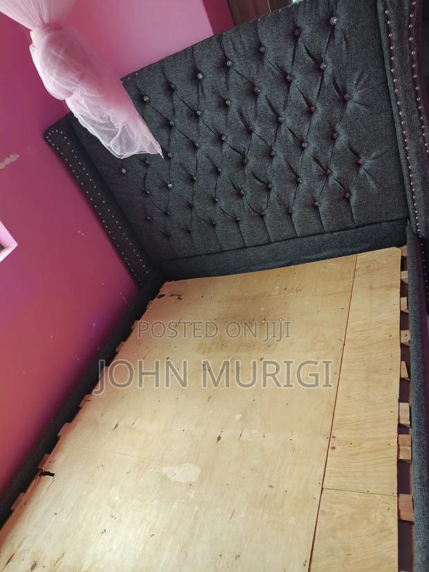 Black Vertical Tufted Haven Wingback Bed – Modern Chic Velvet Design