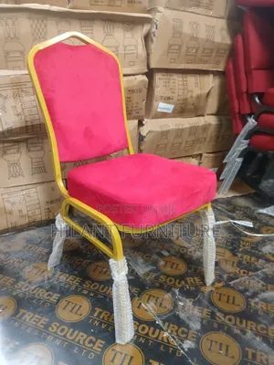 Red Gold Fabric Banquet Chair – Heavy-Duty Event Conference Chair