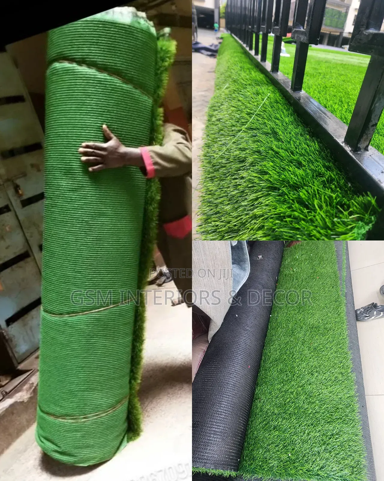 Artificial Green Grass Carpets With Poled Backing