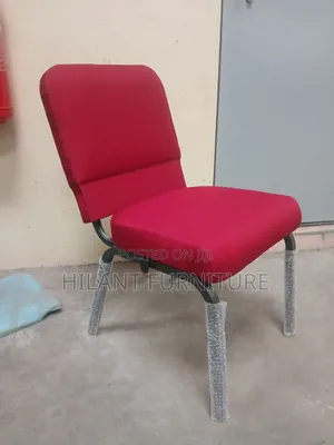 Red Fabric Visitor Chair – Padded Office Conference Chair