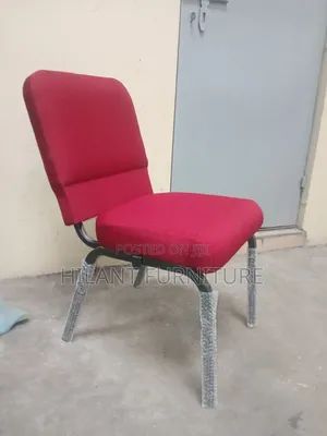 Red Fabric Visitor Chair – Padded Office Conference Chair