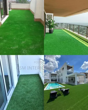 Artificial Plain Green Grass Carpets Waterproof Properties