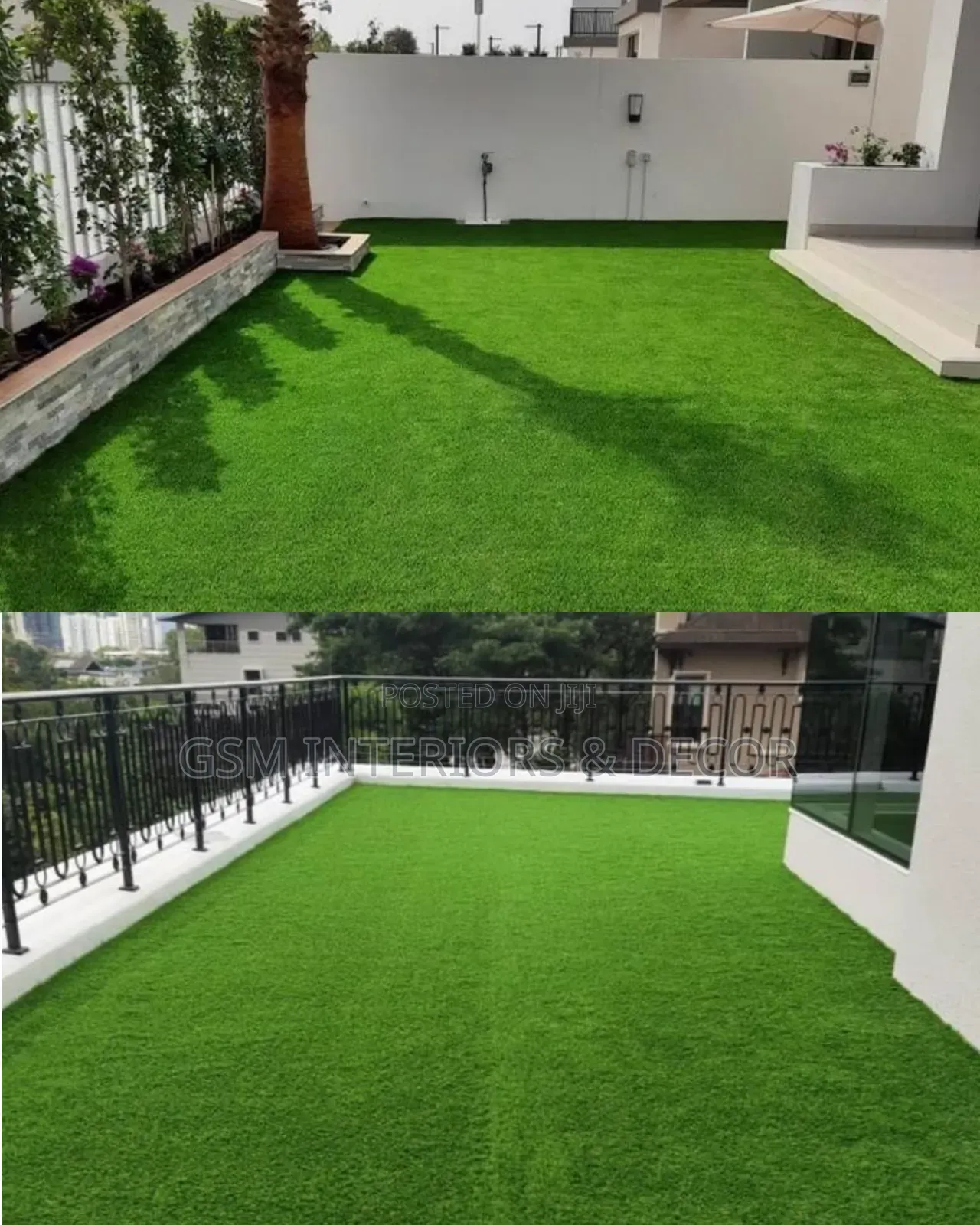 Artificial Green Grass Carpets of Permanent Fitting With Glue