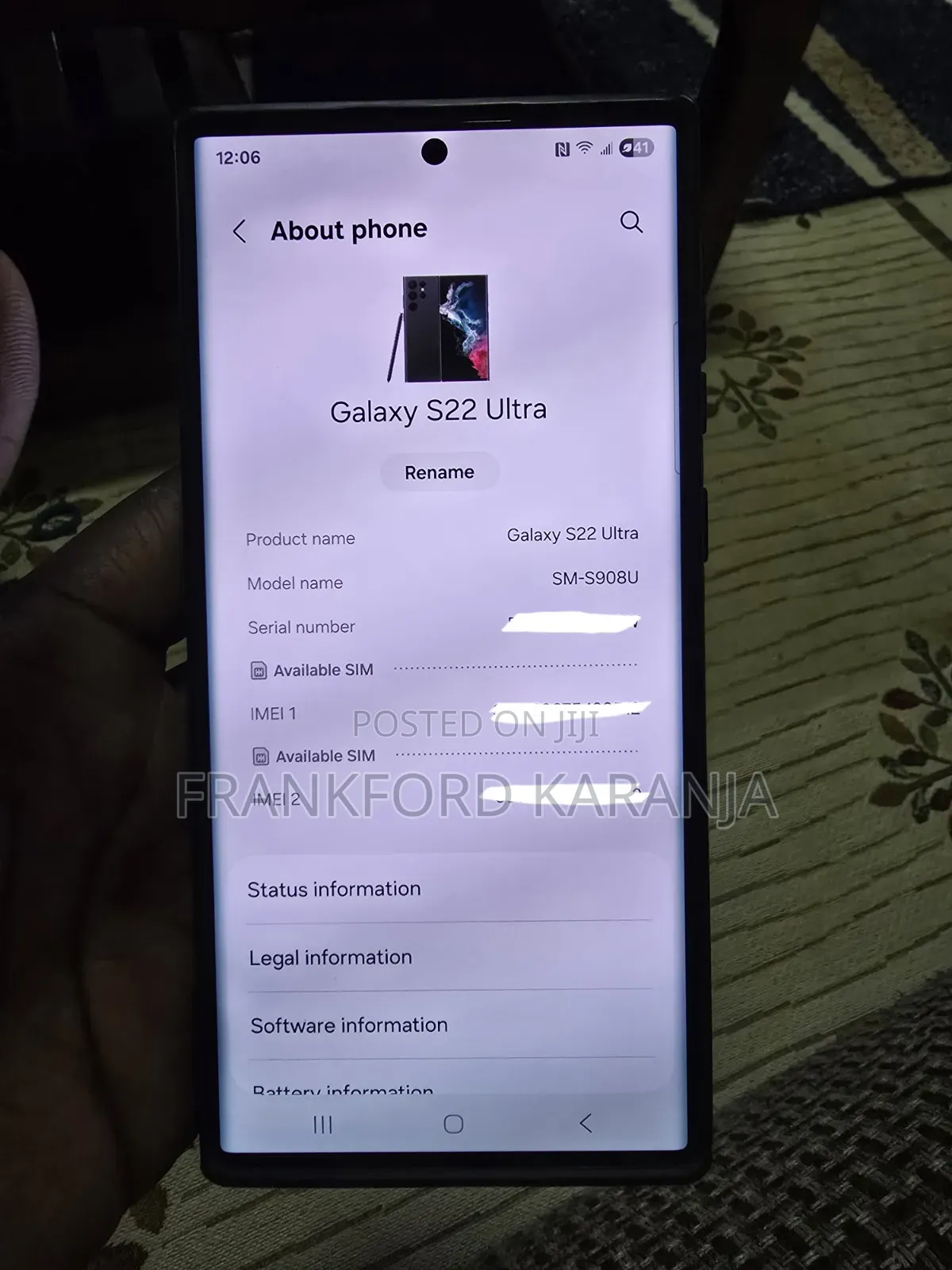 Samsung Galaxy S22 Ultra 256 GB Black