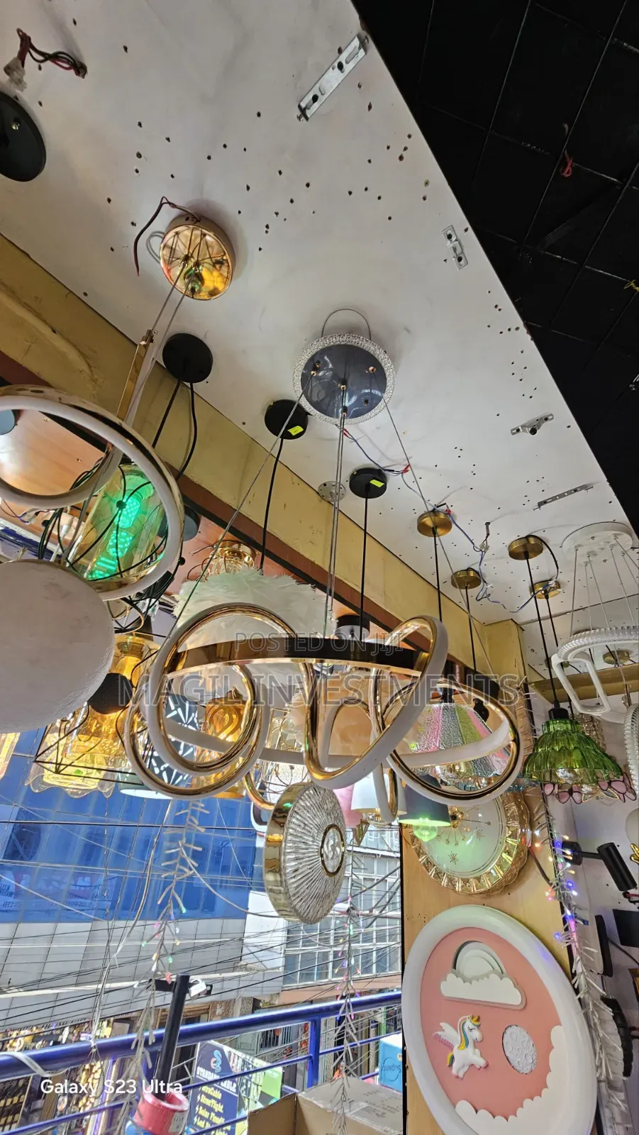 Led Tri Coloured Chandelier