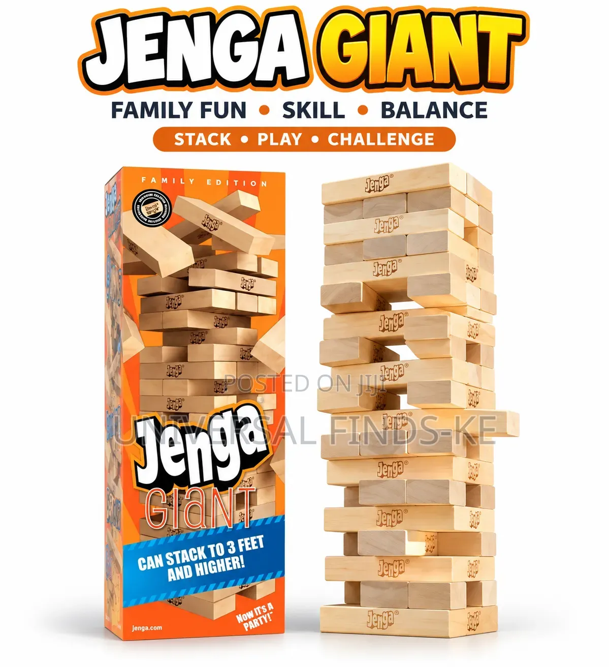 Giant Wooden Jenga Blocks – Large Stacking Tower Game