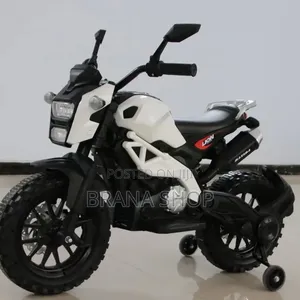 **12V Kids Electric Sport Ride-on Motorbike – White With Black **