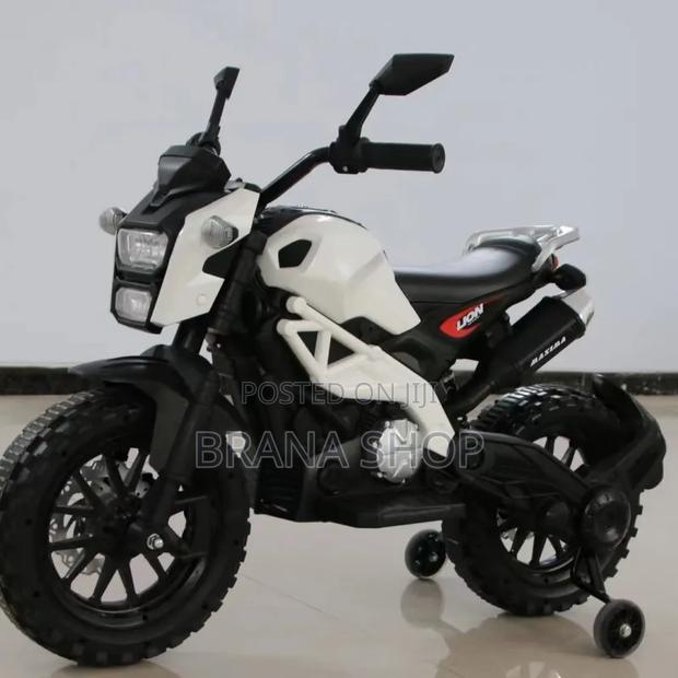 **12V Kids Electric Sport Ride-on Motorbike – White With Black **