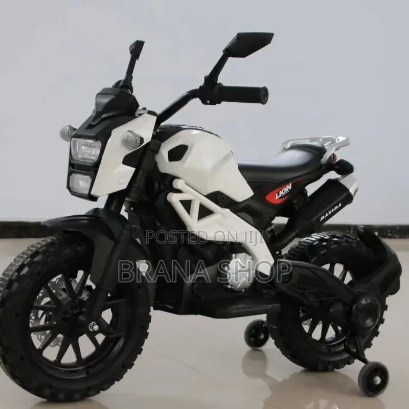 **12V Kids Electric Sport Ride-on Motorbike – White With Black **