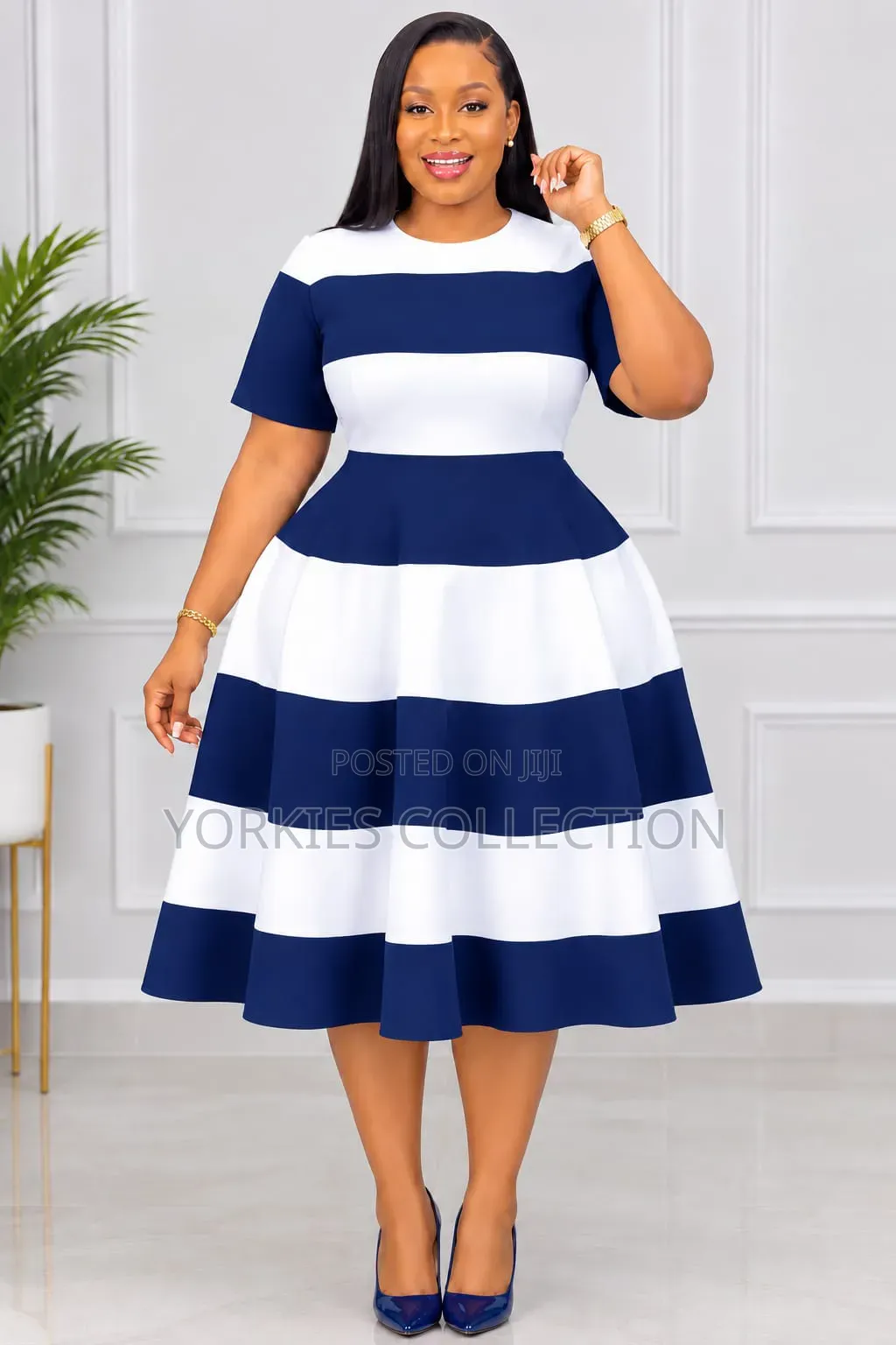 Fit-and-Flare Midi Dress/Skater Dress