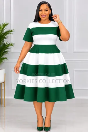 Fit-and-Flare Midi Dress/Skater Dress