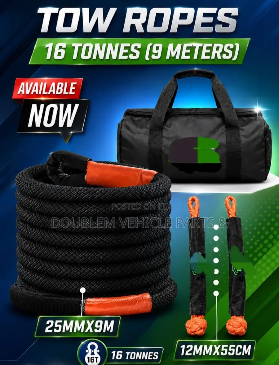 Heavy Duty Emergency Towing Rope 16 Tonne/9m SUV/Truck Recovery Snatch