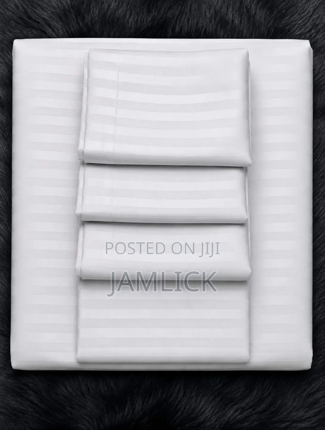 Striped Cotton Bedsheets Set - Sn