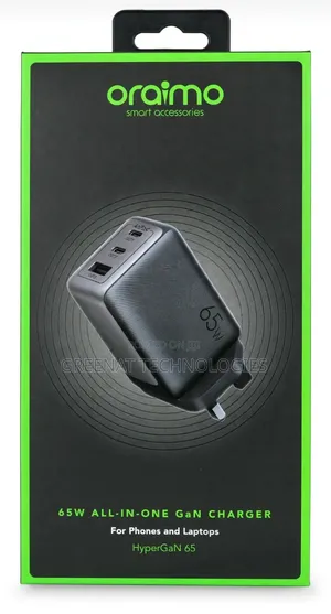 Oraimo HyperGaN 65W All-in-One GaN Charger for Phones and Laptops