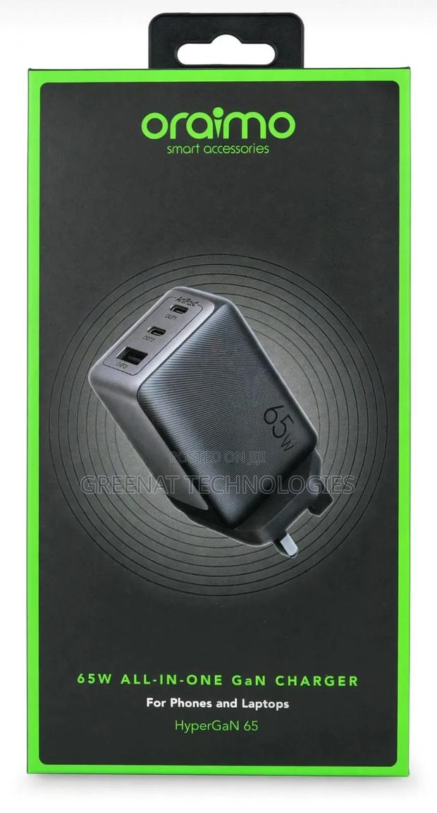 Oraimo HyperGaN 65W All-in-One GaN Charger for Phones and Laptops