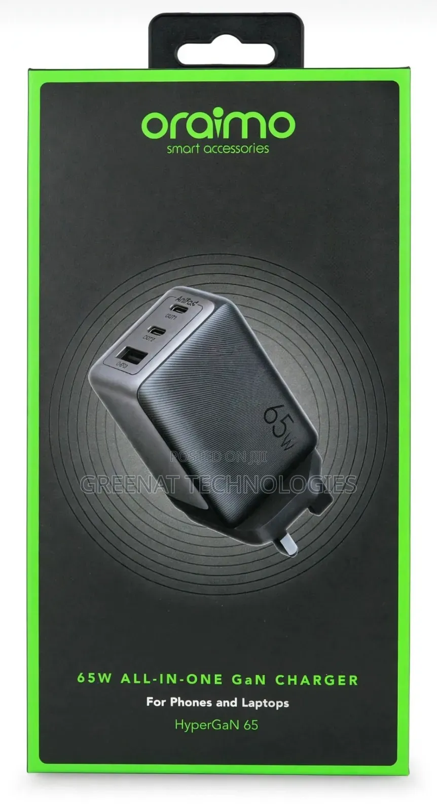 Oraimo HyperGaN 65W All-in-One GaN Charger for Phones and Laptops