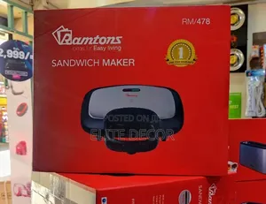 Ramtons Sandwich Maker RM/478 – 2 Slice Non-Stick Sandwich Toaster
