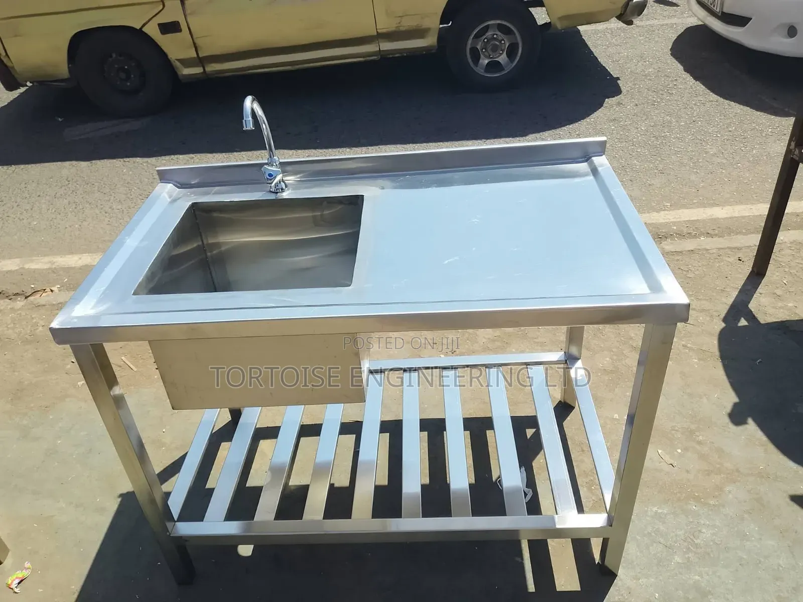 Stainless Steel Commercial Single Sink Size 1200mm by 600mm by 850mm