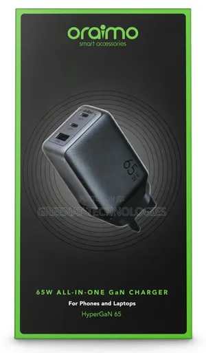 Oraimo 65W HyperGaN Charger for Laptop Phone Fast GaN Charger