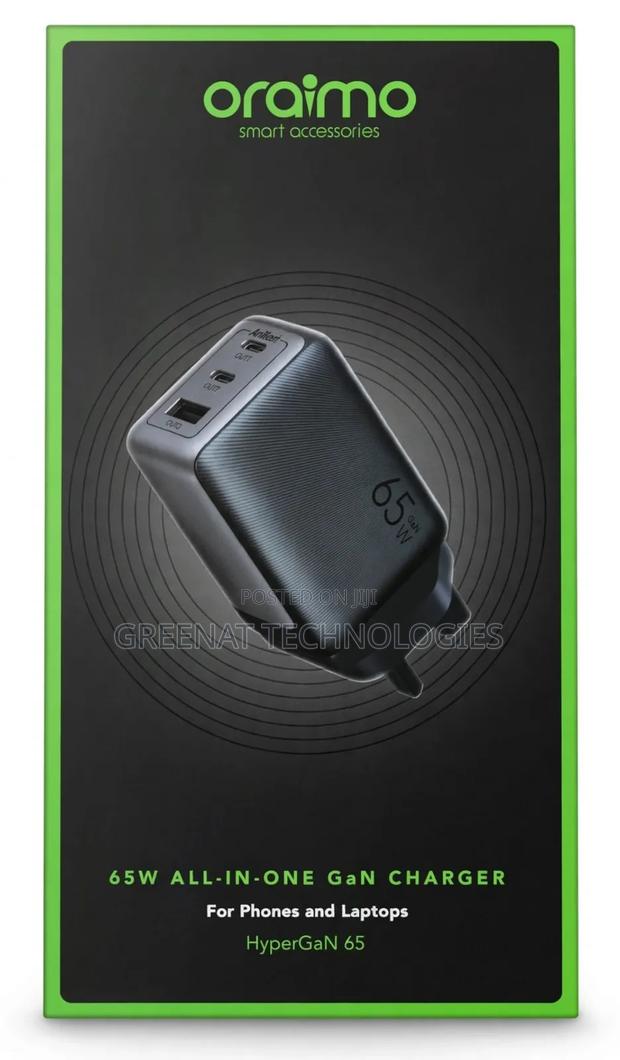 Oraimo 65W HyperGaN Charger for Laptop Phone Fast GaN Charger