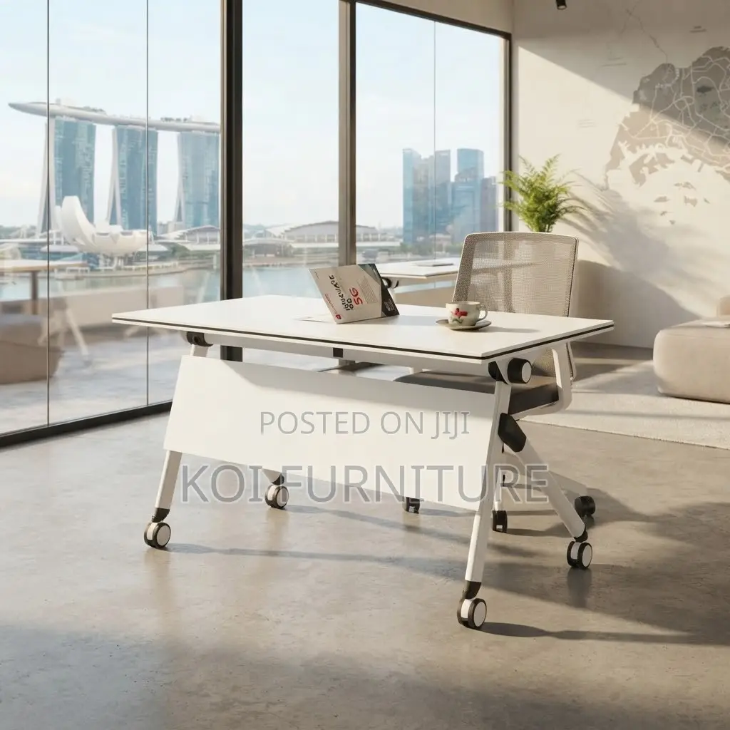 Office Table; Modern White Foldable Offices Training Tables