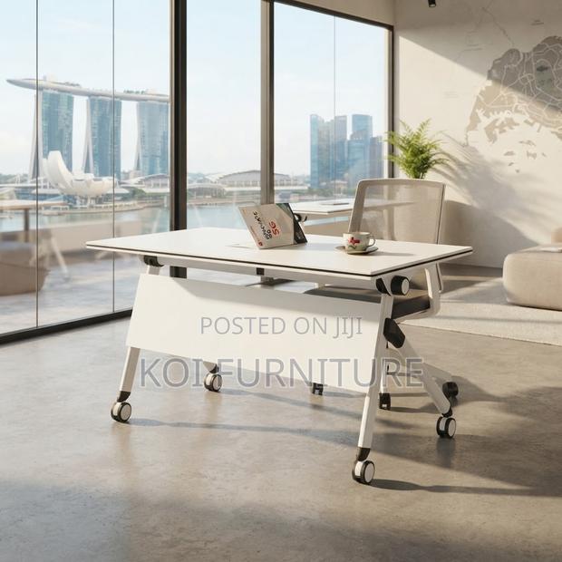 Office Table; Modern White Foldable Offices Training Tables