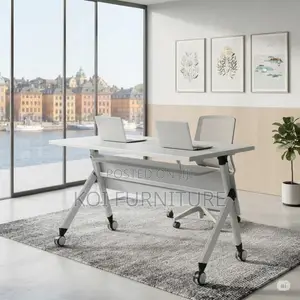 Office Table; Modern White Foldable Offices Training Tables