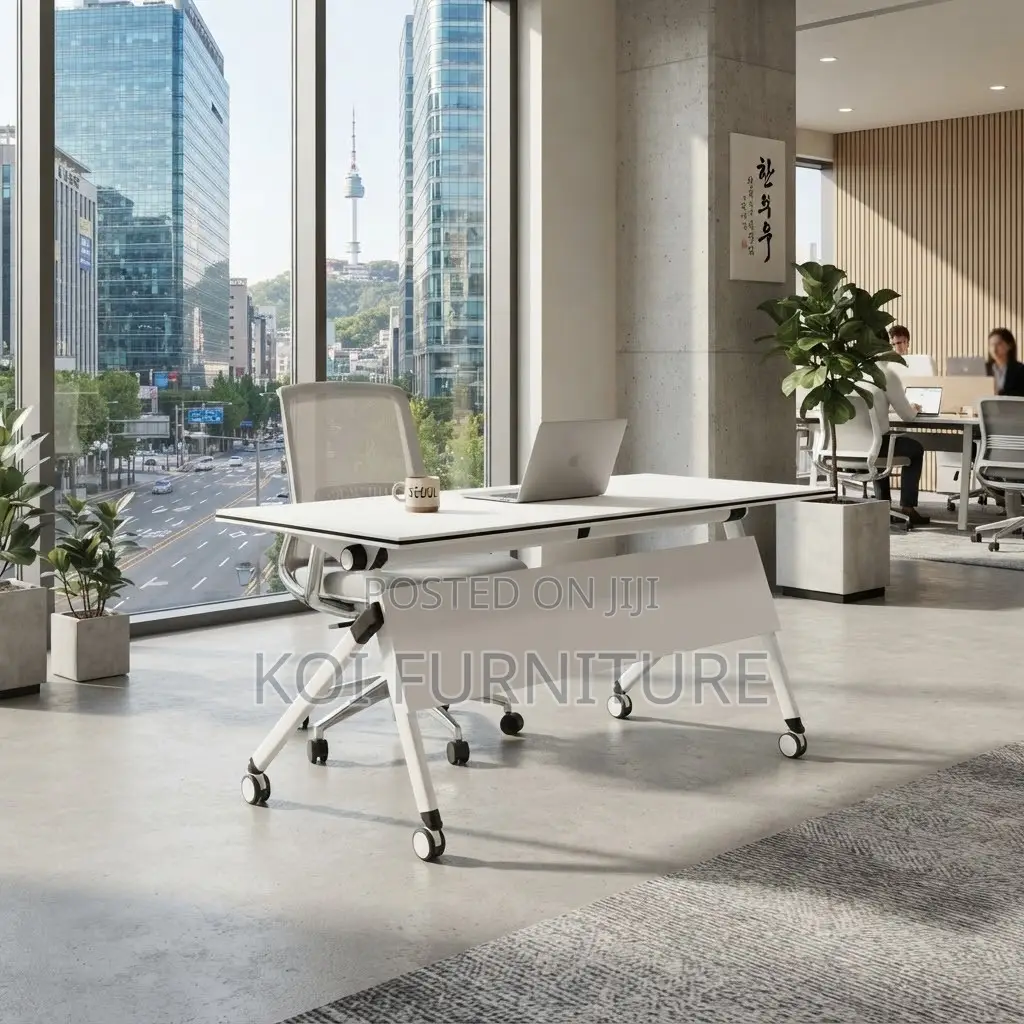 Office Table; Modern White Foldable Offices Training Tables