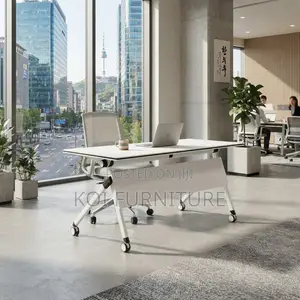 Office Table; Modern White Foldable Offices Training Tables