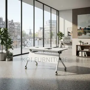 Office Table; Modern White Foldable Offices Training Tables