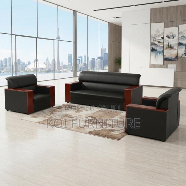 Office Sofa; Five Seaters Executive Office Lobbies Leather Sofa Sets