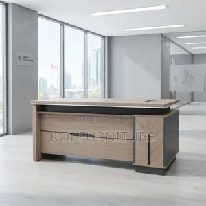 Office Desk; Executive 1600mm Office Desk With L Extension Drawer